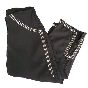 Mara Margo Crop Toreador Pants Black White Viscos Blnd Stretch Women 40/Small